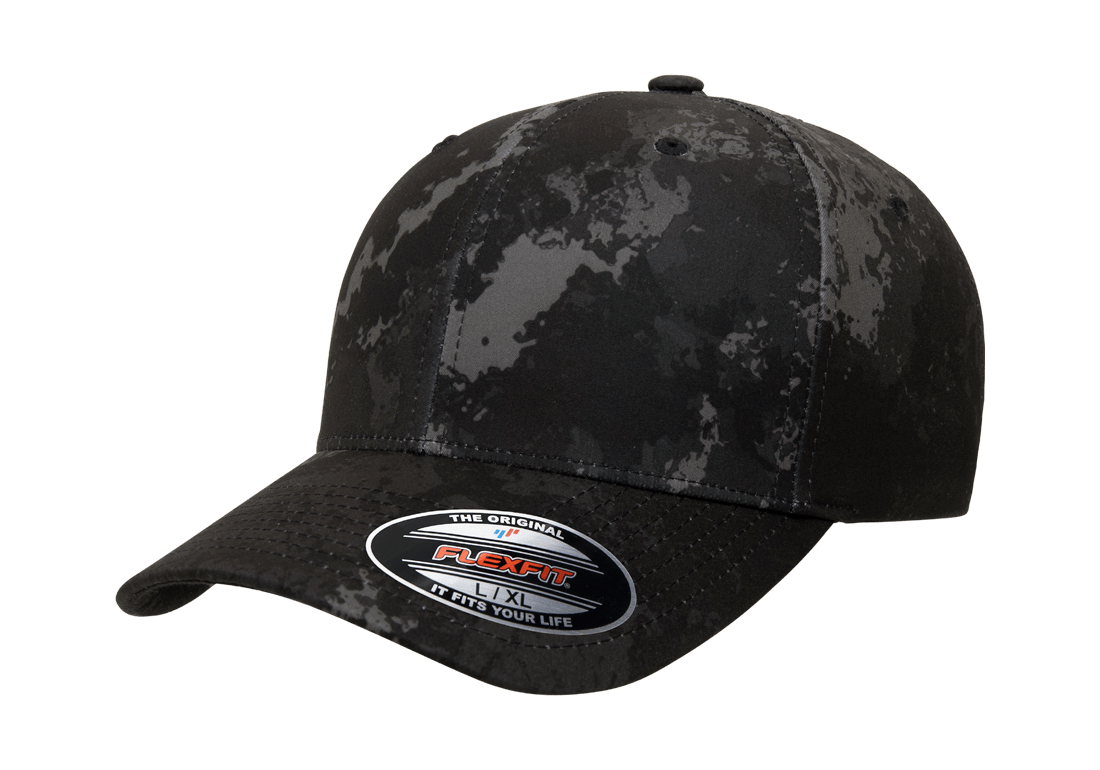 6277VCLX_POSEIDON-BLACK_LEFTSLANT_STICKER FLEXFIT® VEIL CAMO™ CAP - Image 1