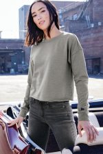 NEW ERA® LADIES TRI-BLEND FLEECE CROP CREW - Image 6