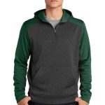 SPORT-TEK® TECH FLEECE COLORBLOCK 1/4-ZIP HOODED SWEATSHIRT