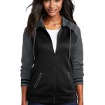 SPORT-TEK® LADIES SPORT-WICK® VARSITY FLEECE FULL-ZIP HOODED JACKET