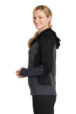 SPORT-TEK® LADIES TECH FLEECE COLORBLOCK FULL-ZIP HOODED JACKET - Image 3