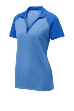 SPORT-TEK® LADIES POSICHARGE® RACERMESH® RAGLAN HEATHER BLOCK POLO - Image 4