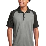 SPORT-TEK® POSICHARGE® RACERMESH® RAGLAN HEATHER BLOCK POLO