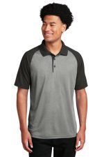 SPORT-TEK® POSICHARGE® RACERMESH® RAGLAN HEATHER BLOCK POLO