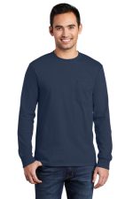 PORT & COMPANY® LONG SLEEVE ESSENTIAL POCKET TEE