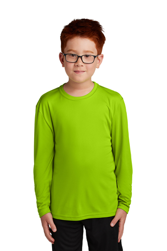 337W-null (1) SPORT-TEK® YOUTH LONG SLEEVE POSICHARGE® COMPETITOR™ TEE - Image 1