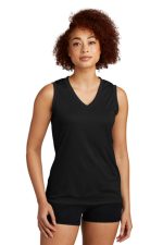 SPORT-TEK® LADIES SLEEVELESS POSICHARGE® COMPETITOR™ V-NECK TEE
