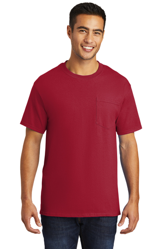 5771-Red-1-PC61PTRedModelFront2-337W PORT & COMPANY® TALL ESSENTIAL POCKET TEE - Image 1