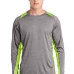 SPORT-TEK® LONG SLEEVE HEATHER COLORBLOCK CONTENDER™ TEE