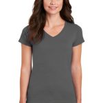 GILDAN® LADIES HEAVY COTTON™ 100% COTTON V-NECK T-SHIRT
