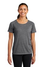 SPORT-TEK® LADIES POSICHARGE® TRI-BLEND WICKING SCOOP NECK RAGLAN TEE