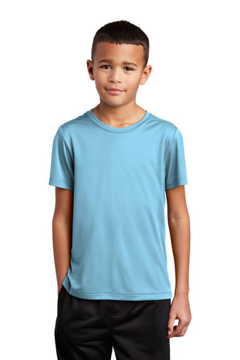 9647-LightBlue-1-YST420LightBlueModelFront-337W SPORT-TEK ® YOUTH POSI-UV ® PRO TEE - Image 1