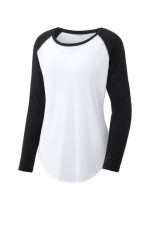 SPORT-TEK ® LADIES POSICHARGE ® LONG SLEEVE TRI-BLEND WICKING SCOOP NECK RAGLAN TEE - Image 3
