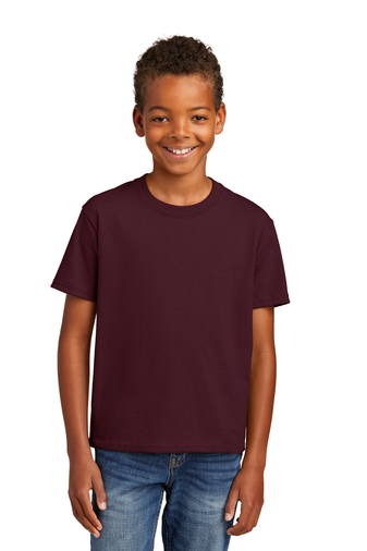 1341-AthlMaroon-0-PC61YAthlMaroonModelFront1-337W PORT & COMPANY® YOUTH ESSENTIAL TEE - Image 1