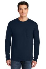 GILDAN® - ULTRA COTTON® 100% US COTTON LONG SLEEVE T-SHIRT WITH POCKET