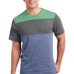 DISTRICT® YOUNG MENS TRI-BLEND PIECED CREWNECK TEE
