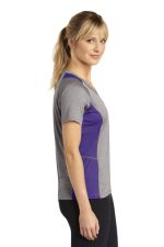 SPORT-TEK® LADIES HEATHER COLORBLOCK CONTENDER™ V-NECK TEE - Image 2