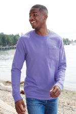 PORT & COMPANY® BEACH WASH® GARMENT-DYED LONG SLEEVE POCKET TEE - Image 5